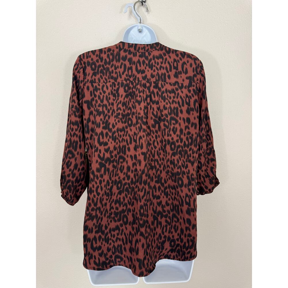 PerSeption Concept Leopard Print Split Neck Blous… - image 5